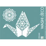 Washi-Fenster-Deko ›Crane‹ – Origami Bird S