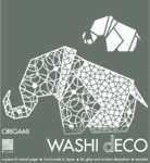 Washi-Fenster-Deko ›Elephant‹ – Origami Animal L