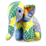 Frottier-Elefant blau-grün-gelb